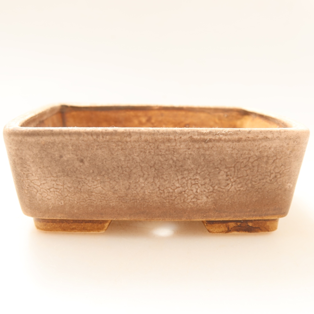 Ceramic bonsai pot, 10 x 8 x 3.5 cm, pink