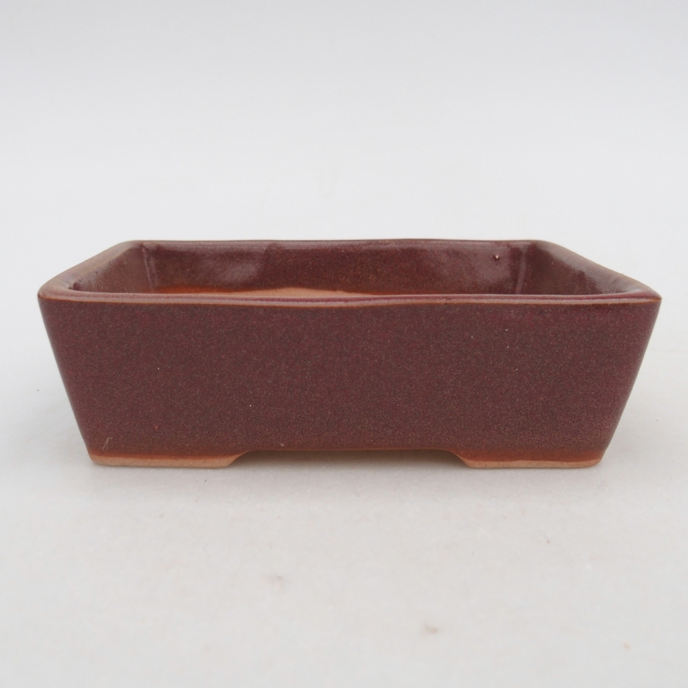 Ceramic bonsai bowl 11,5 x 9,5 x 6 cm, colour burgundy
