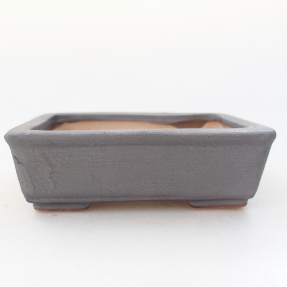 Ceramic bonsai bowl 11 x 8,5 x 3,5 cm, metal colour