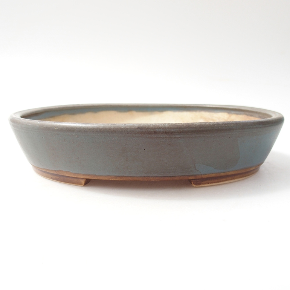 Ceramic bonsai bowl  22,5 x 20 x 4  cm, color  blue