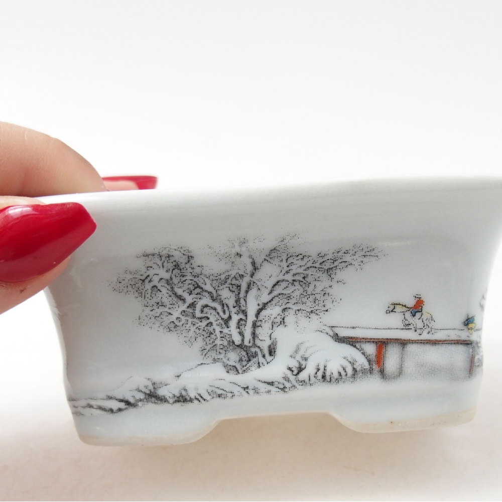 Mini bonsai bowl 10 x 7,5 x 4 cm, colour white