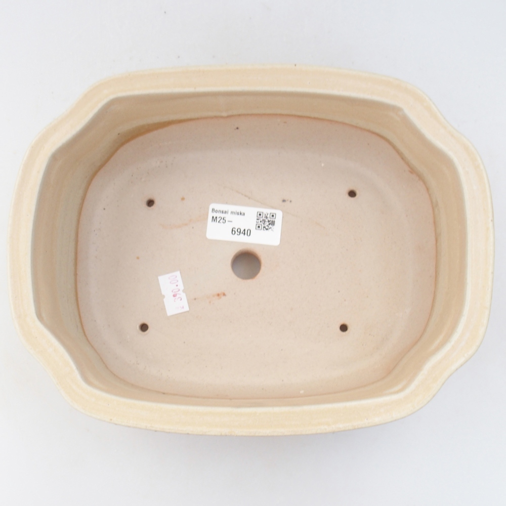 Ceramic bonsai bowl 22 x 18 x 7 cm, colour beige
