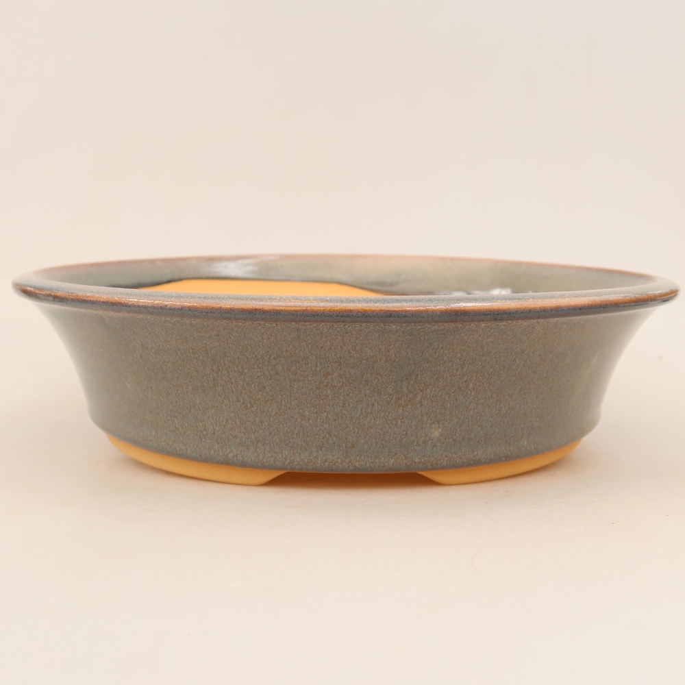 Ceramic bonsai pot, 28.5 x 28.5 x 7 cm, gray