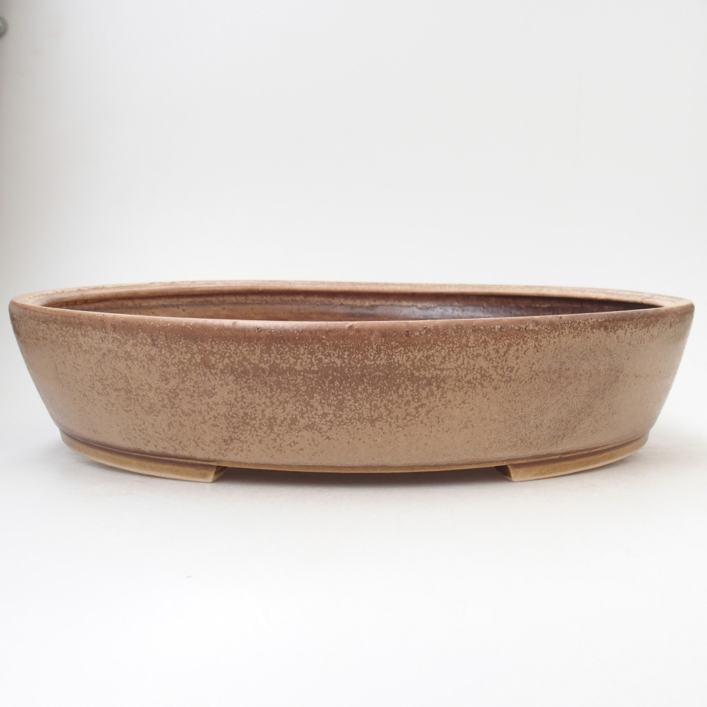 Ceramic bonsai bowl 31,5 x 27,5 x 6 cm, colour beige