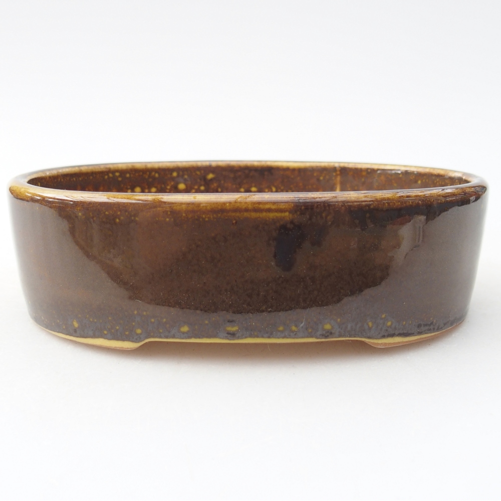 Ceramic bonsai bowl 12,5 x 10 x 3,5 cm, yellow