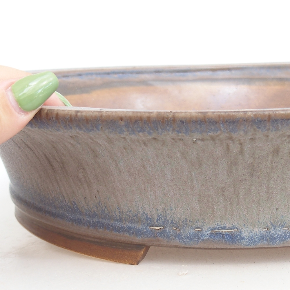 Ceramic bonsai bowl 32,5 x 28 x 7,5 cm, colour blue
