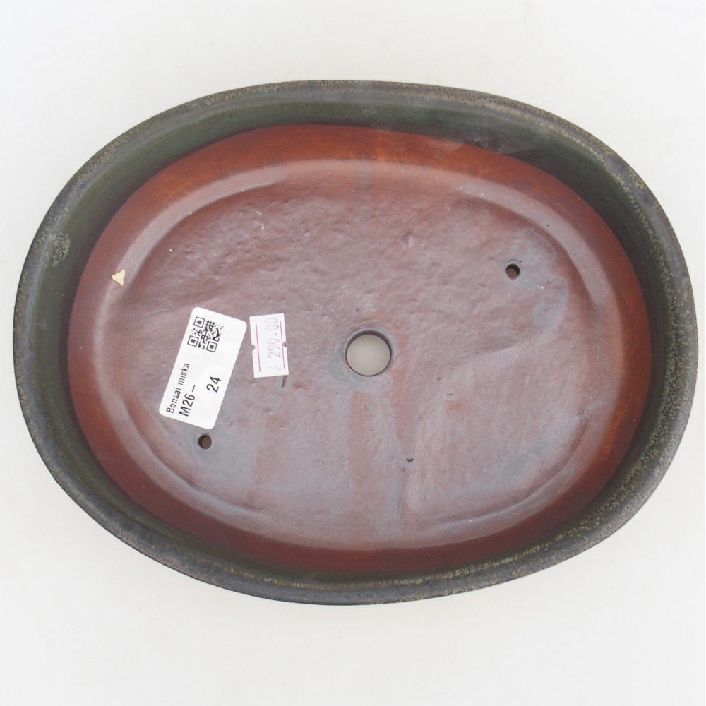 Ceramic bonsai bowl 21,5 x 17 x 5 cm, grey