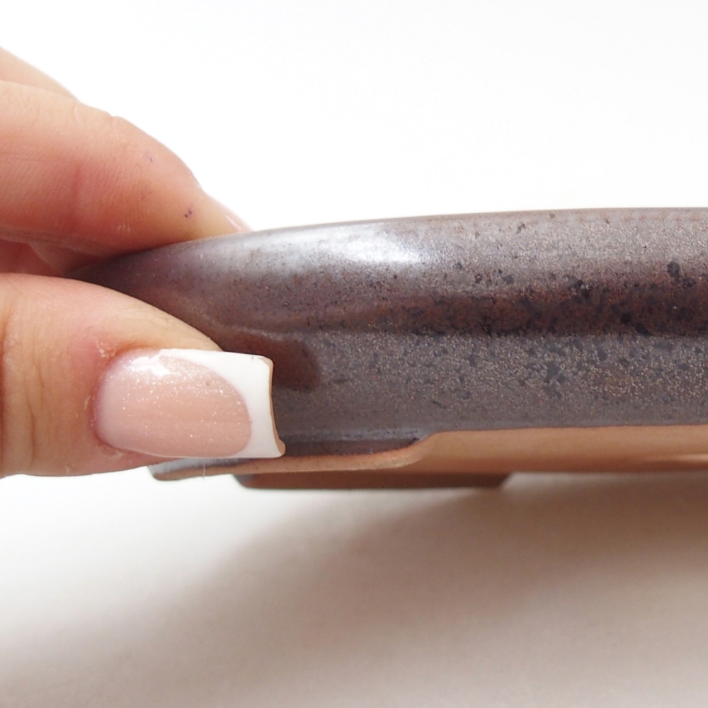 Ceramic bonsai bowl 17 x 12,5 x 2 cm, brown