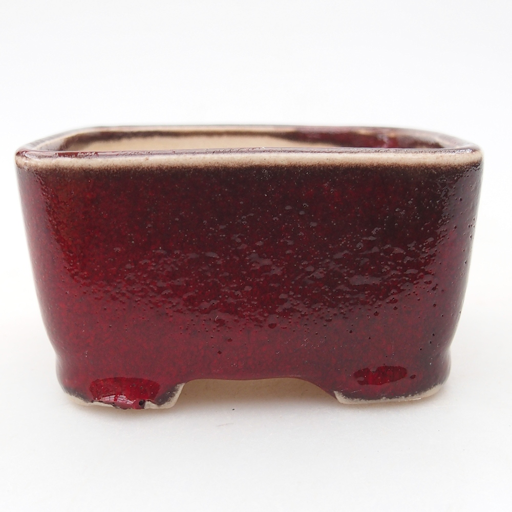 Mini bonsai bowl 7 x 7 x 4 cm, colour red