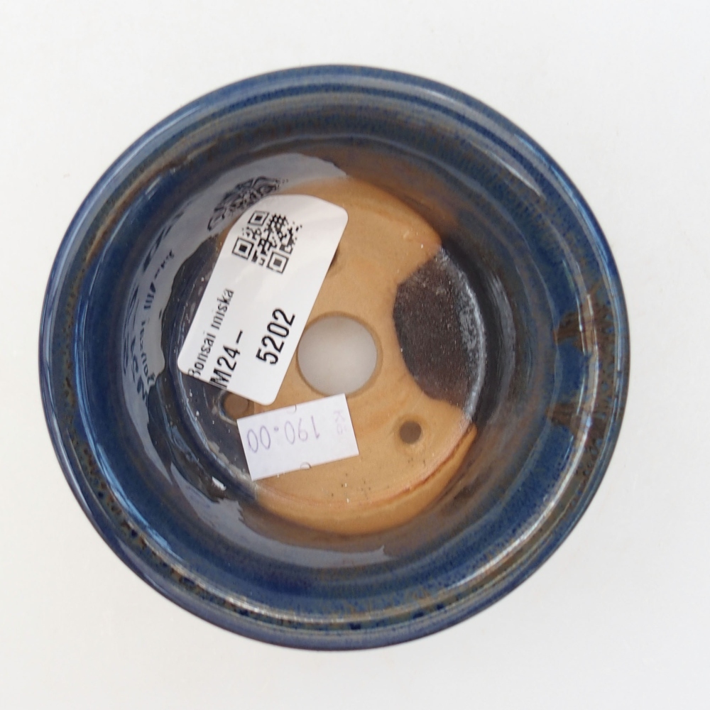 Ceramic bonsai bowl 9 x 9 x 5 cm, color blue