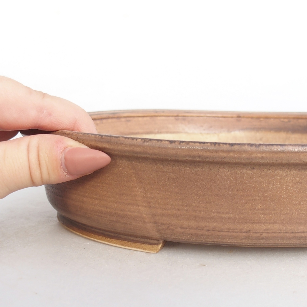 Ceramic bonsai bowl 24 x 20,5 x 5 cm, pink