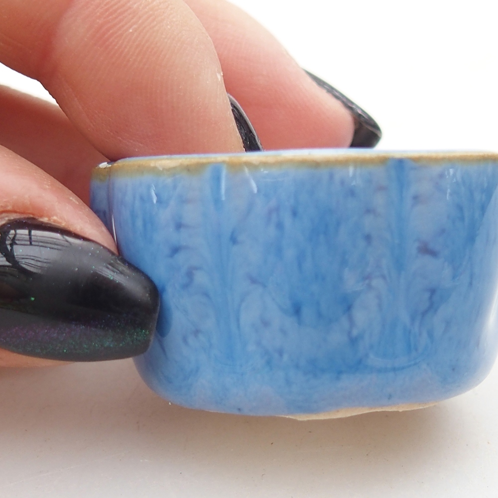 Mini bonsai bowl 4 x 4 x 2 cm, blue