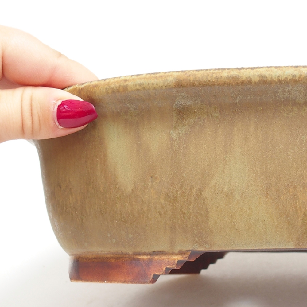 Ceramic bonsai bowl  25 x 21 x 7,5  cm, color  blue