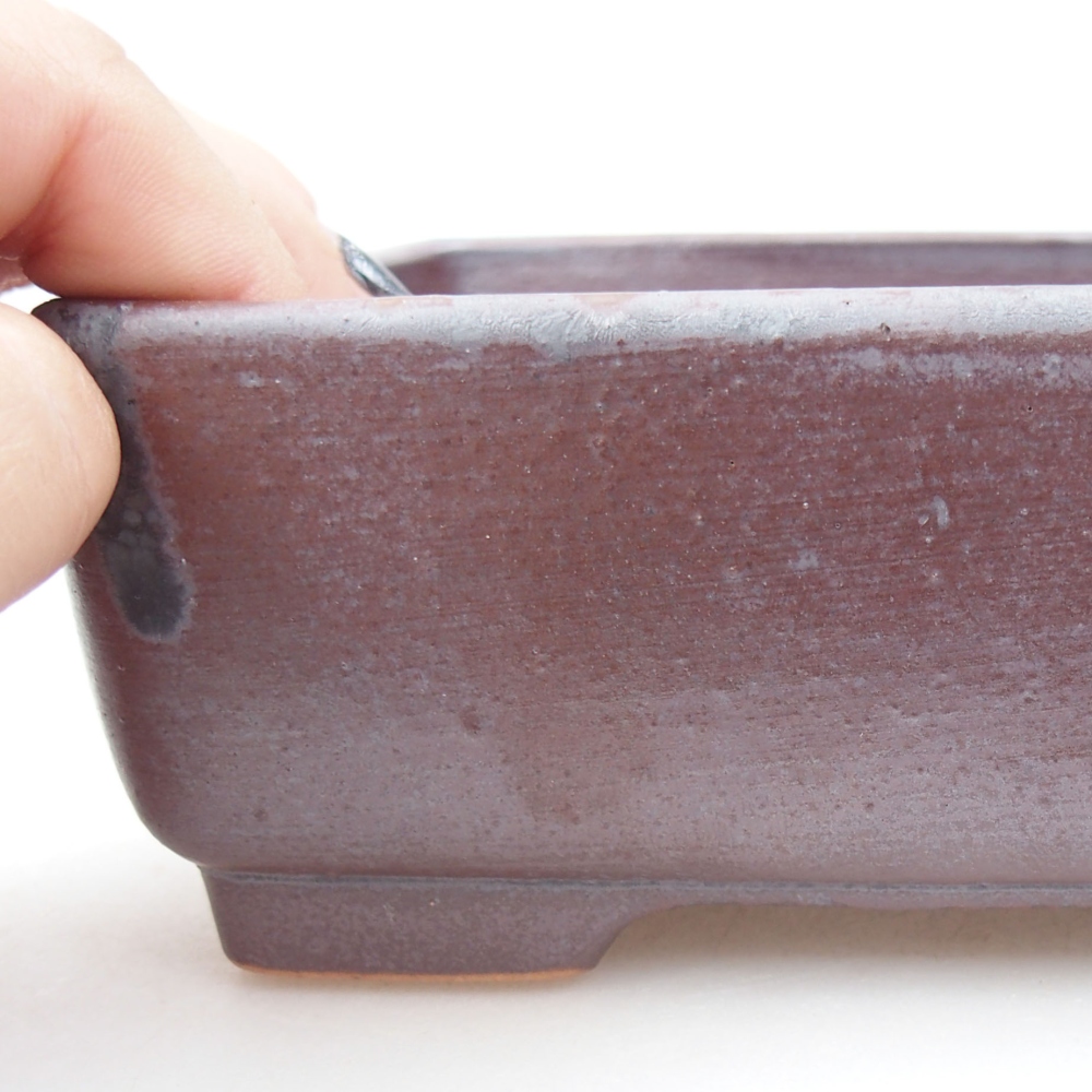 Ceramic bonsai bowl 14,5 x 11 x 5,5 cm, color metallic