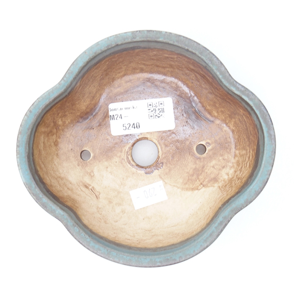 Ceramic bonsai bowl 13,5 x 13 x 5 cm, color blue