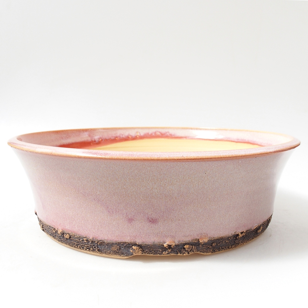 Ceramic bonsai bowl 27 x 27 x 8 cm, color pink