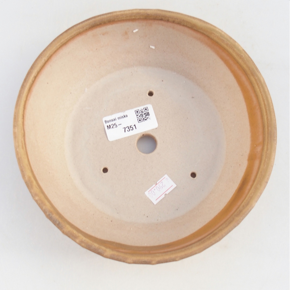 Ceramic bonsai bowl 18 x 18 x 5,5 cm, colour beige