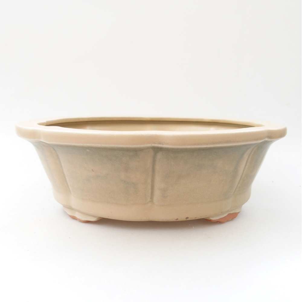 Ceramic bonsai bowl 26 x 26 x 8,5 cm, color beige
