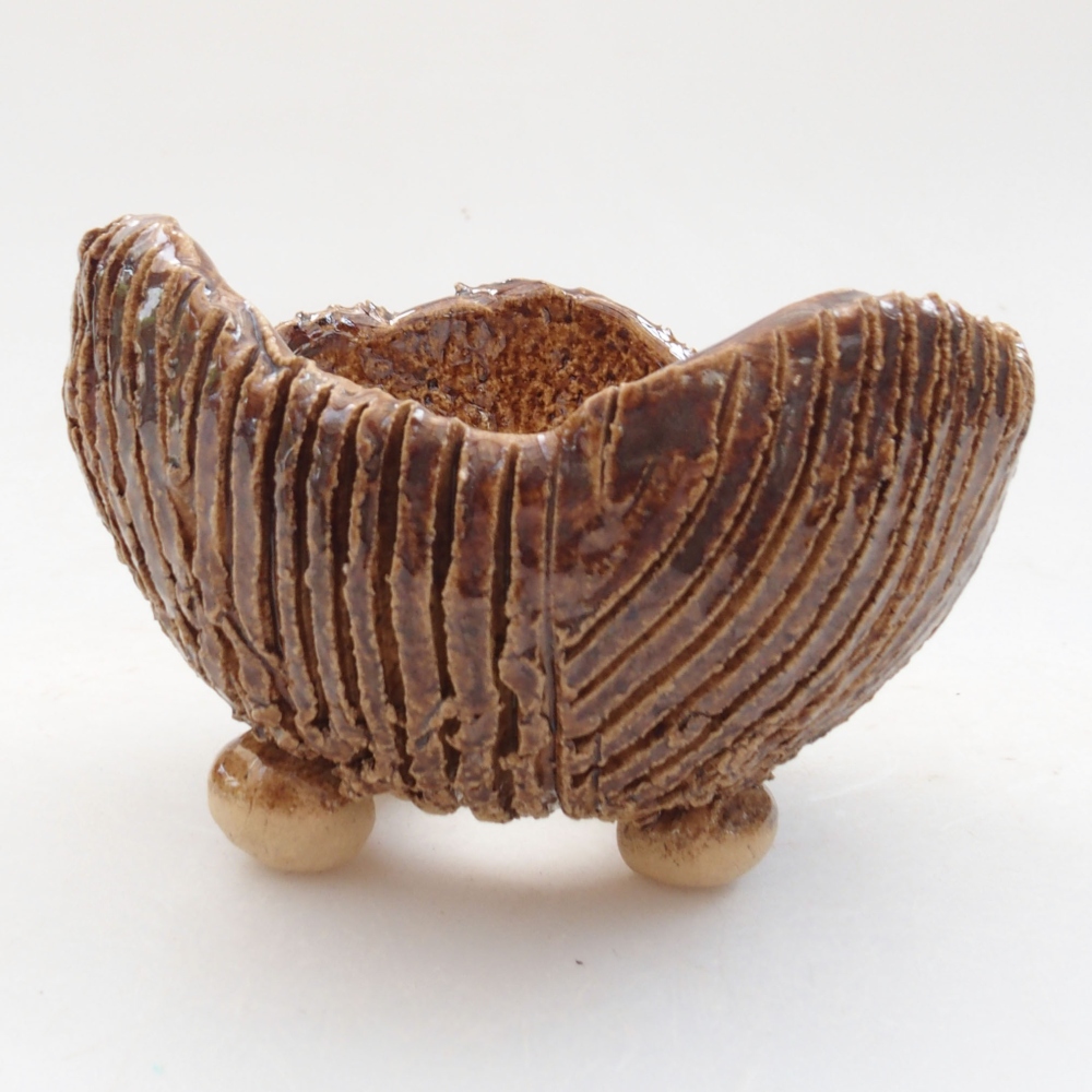Ceramic shell 8 x 7,5 x 6 cm, color brown