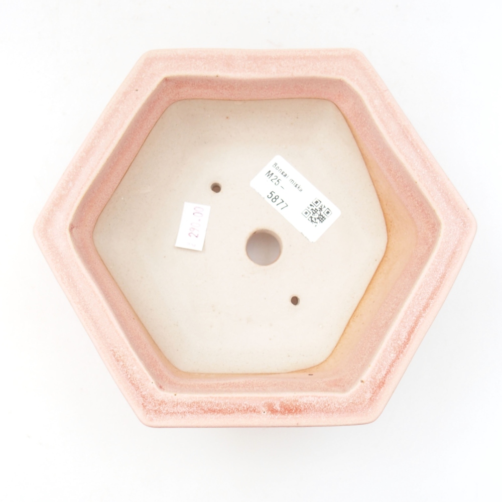 Ceramic bonsai bowl 17 x 15 x 6 cm, color pink