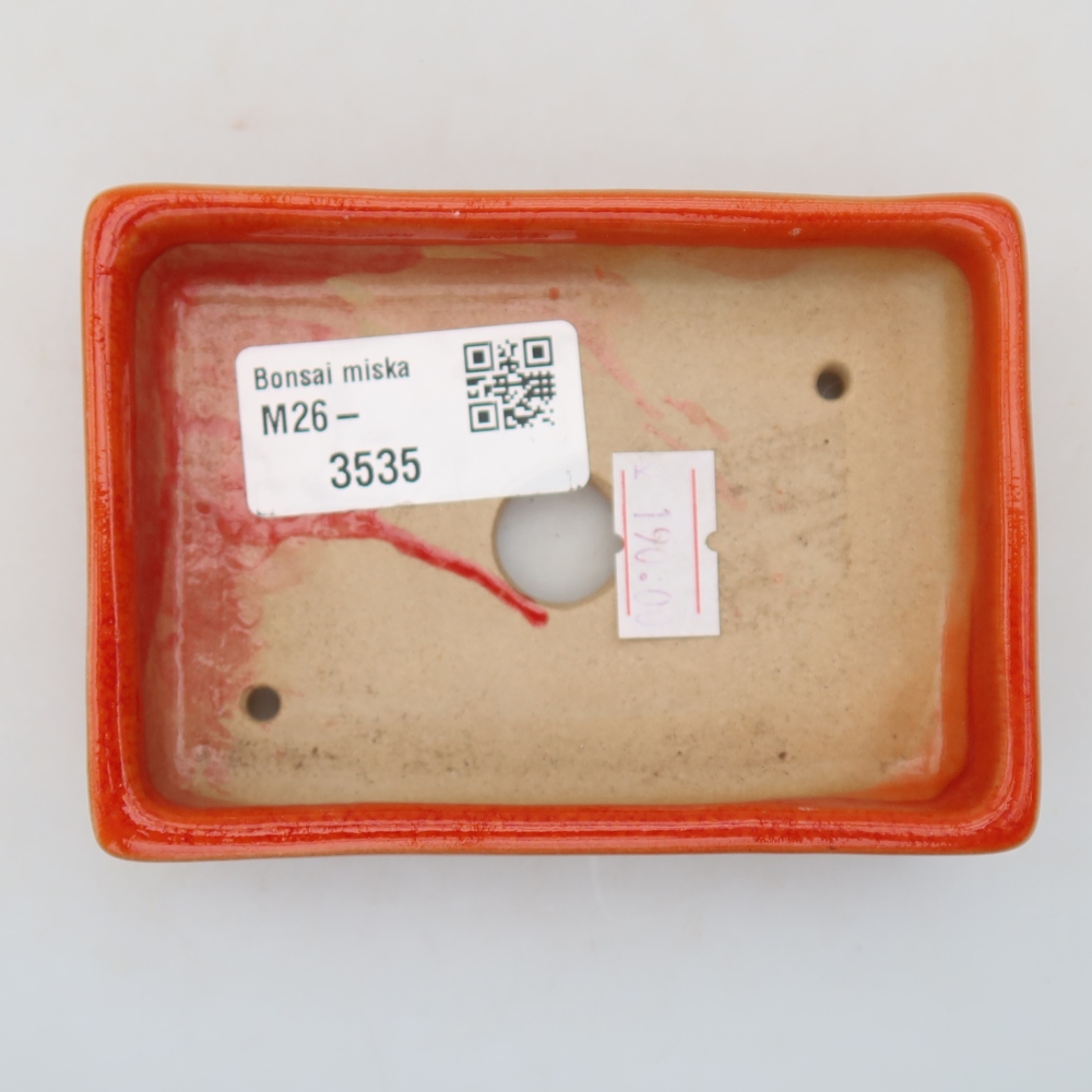 Ceramic bonsai pot, 10 x 7 x 2 cm, orange