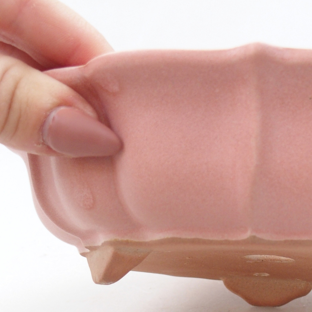 Ceramic bonsai bowl 19 x 19 x 5 cm, pink