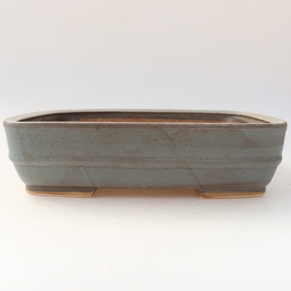 Ceramic bonsai pot, 22.5 x 18 x 6 cm, blue