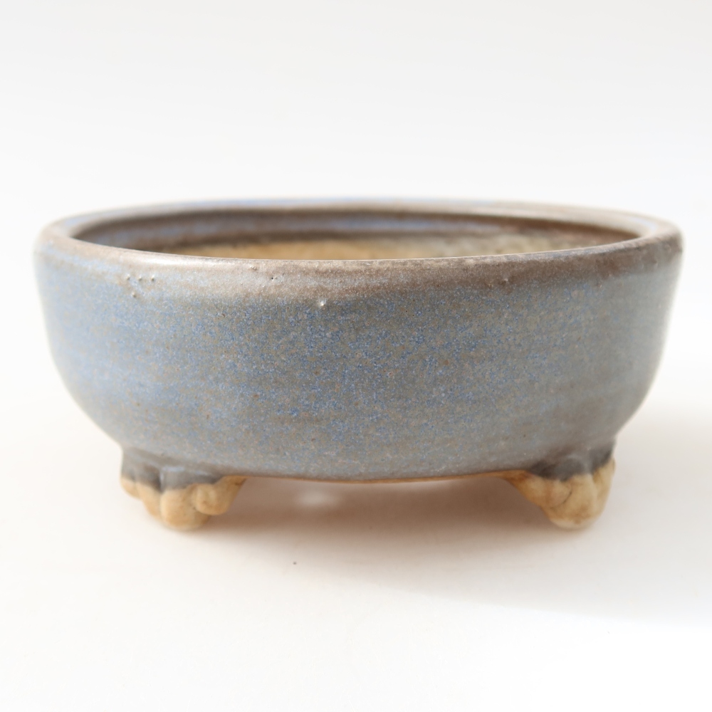 Ceramic bonsai pot, 10.5 x 10.5 x 4 cm, blue