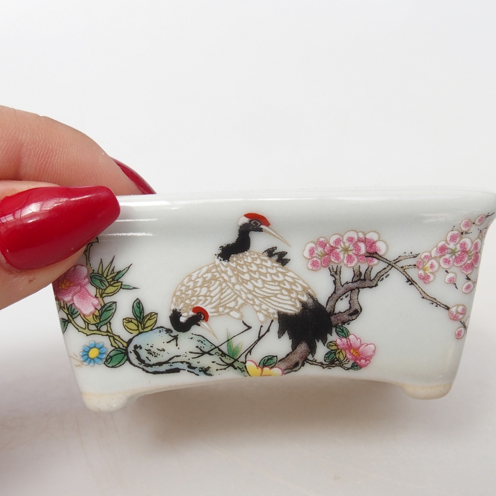 Mini bonsai bowl 8 x 6,5 x 3,5 cm, white