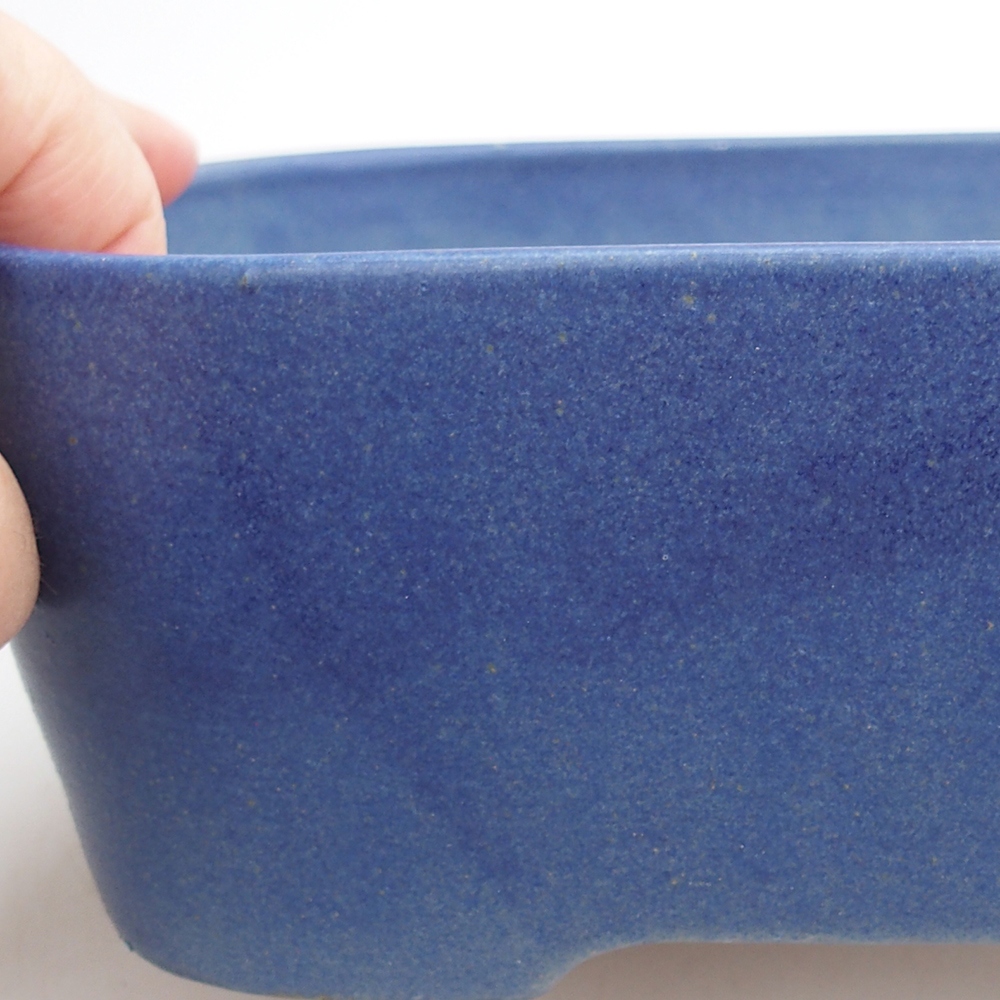 Ceramic bonsai bowl 23,5 x 18 x 7,5 cm, colour blue