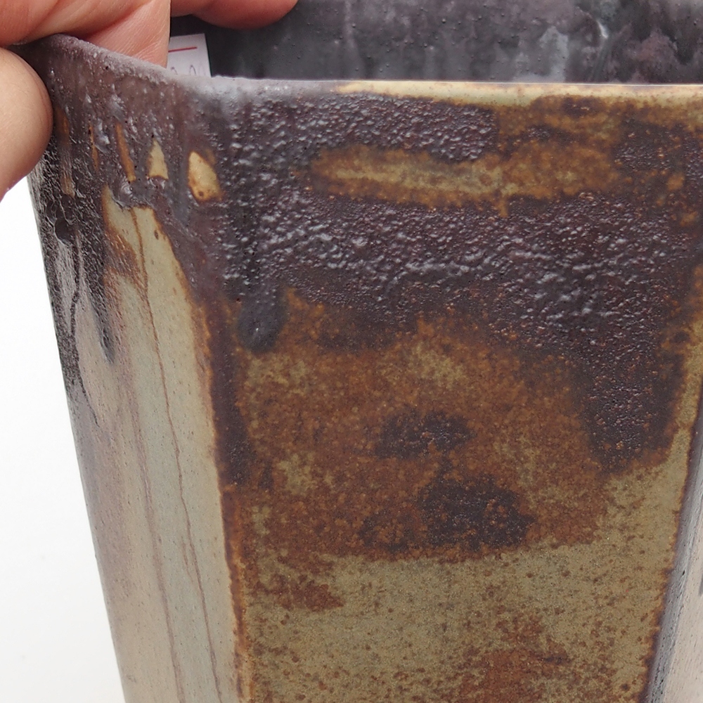 Ceramic bonsai bowl 13 x 11,5 x 17 cm, green