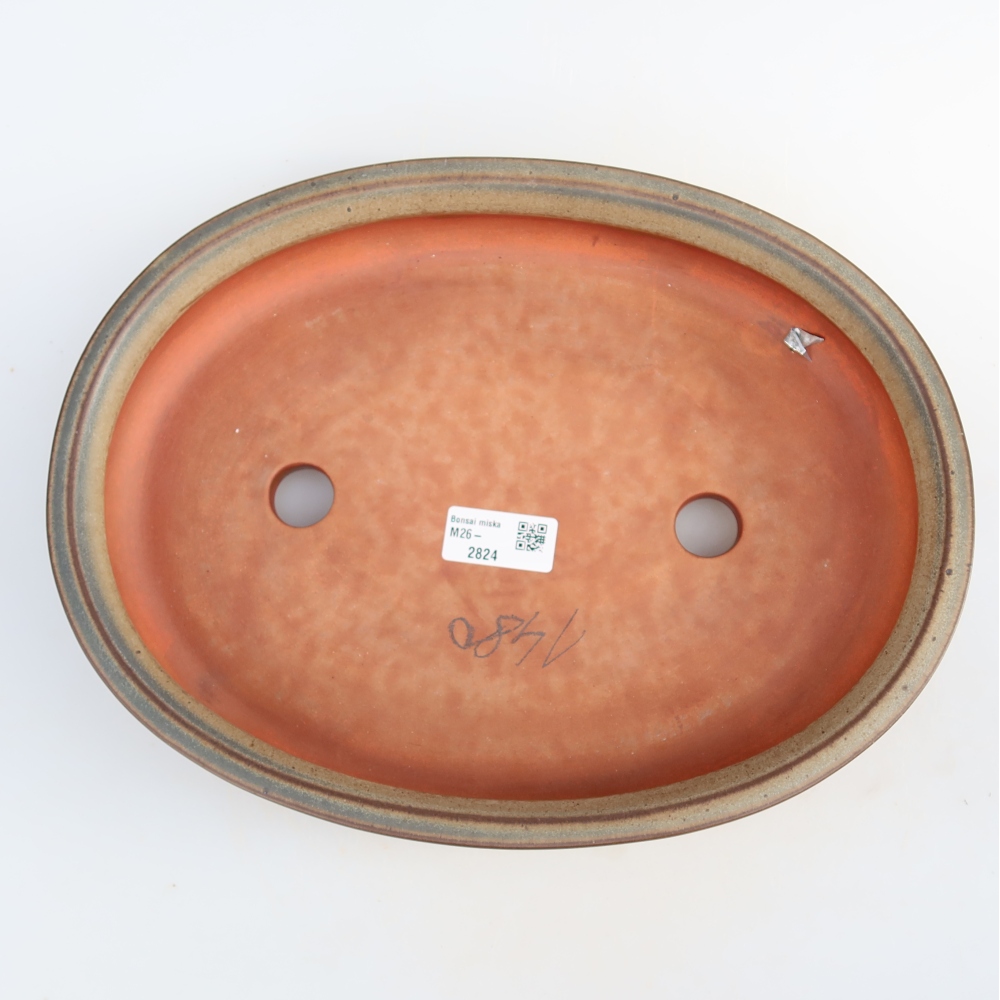 Ceramic Bowl  31 x 23.5 x 5.5 cm, brown