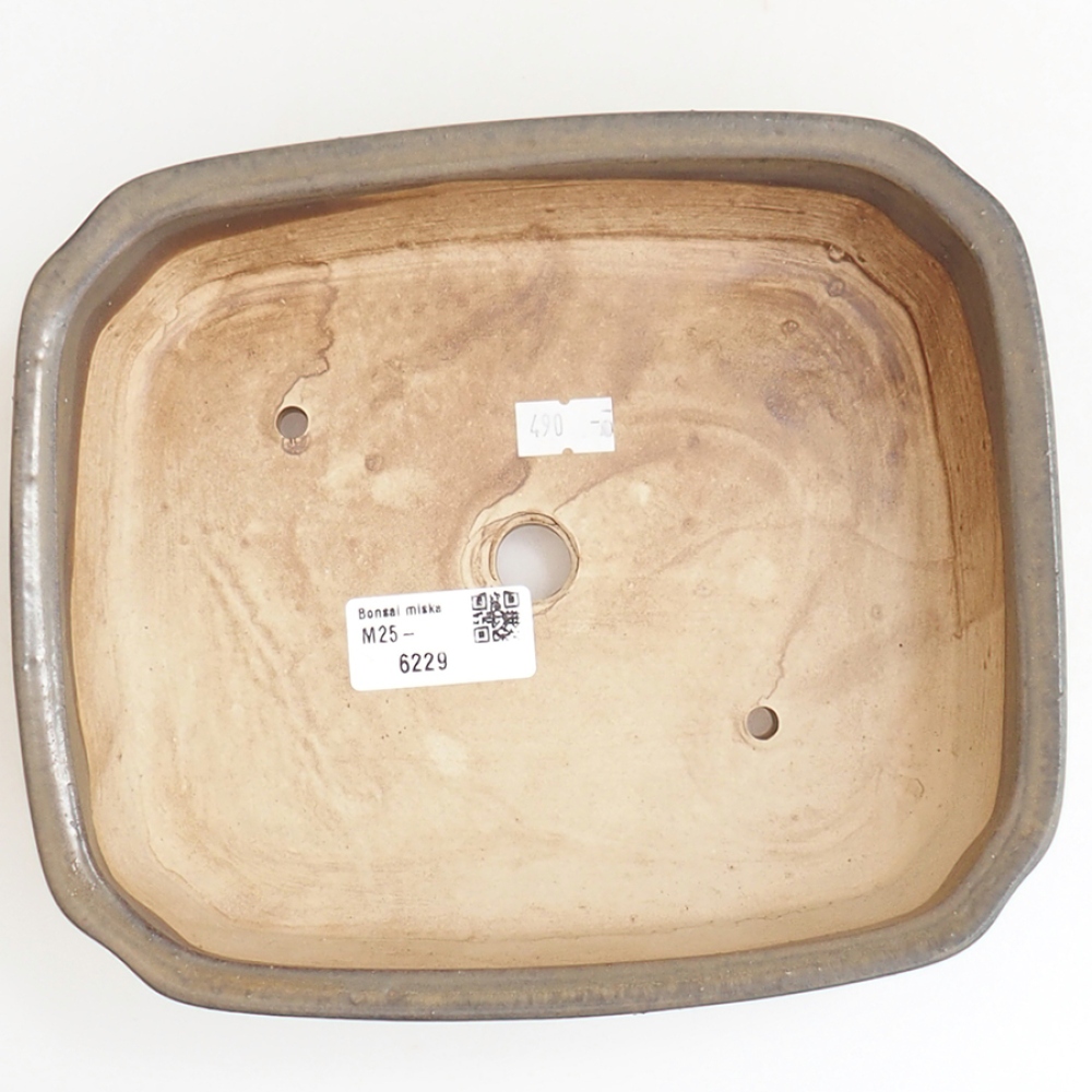 Ceramic bonsai bowl 21 x 18 x 6 cm, brown