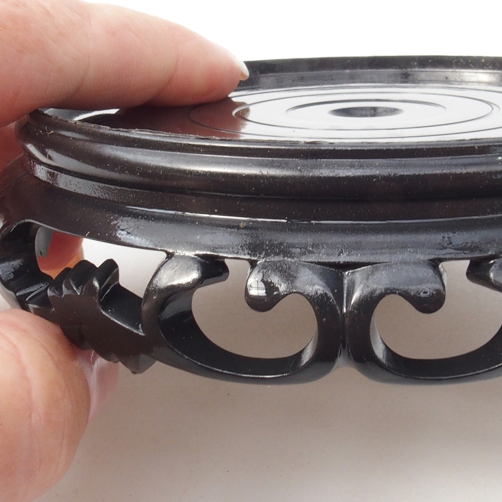 Bonsai table plastic round 11 x 11 x 3,5 cm, color black