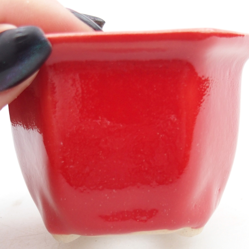 Mini bonsai bowl 7 x 6,5 x 5 cm, colour red