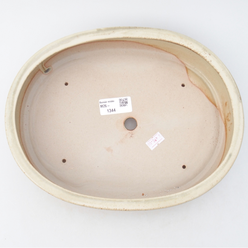 Ceramic bonsai bowl 27 x 21 x 5,5 cm, colour beige