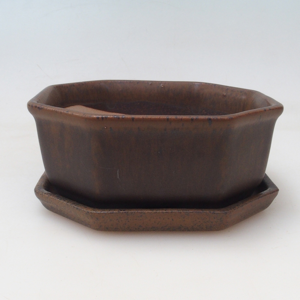 Bonsai bowl + saucer H01 - 12x9x5 cm