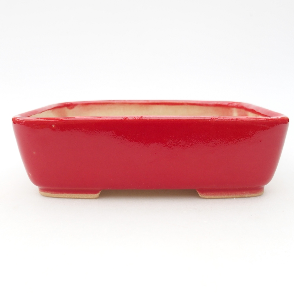 Ceramic bonsai bowl 15 x 12 x 4,5 cm, colour red