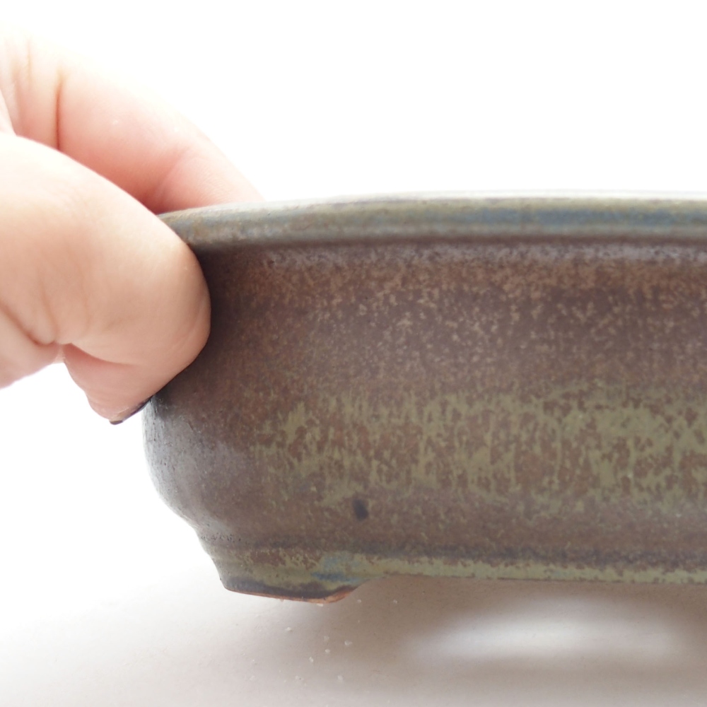 Ceramic bonsai bowl 18 x 15 x 6 cm, color brown