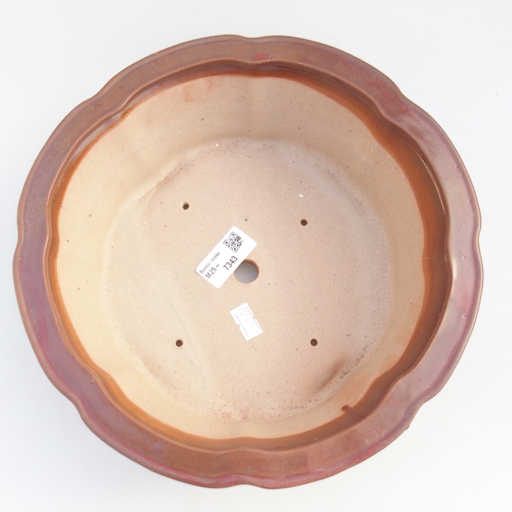 Ceramic bonsai bowl 26 x 26 x 8,5 cm, burgundy