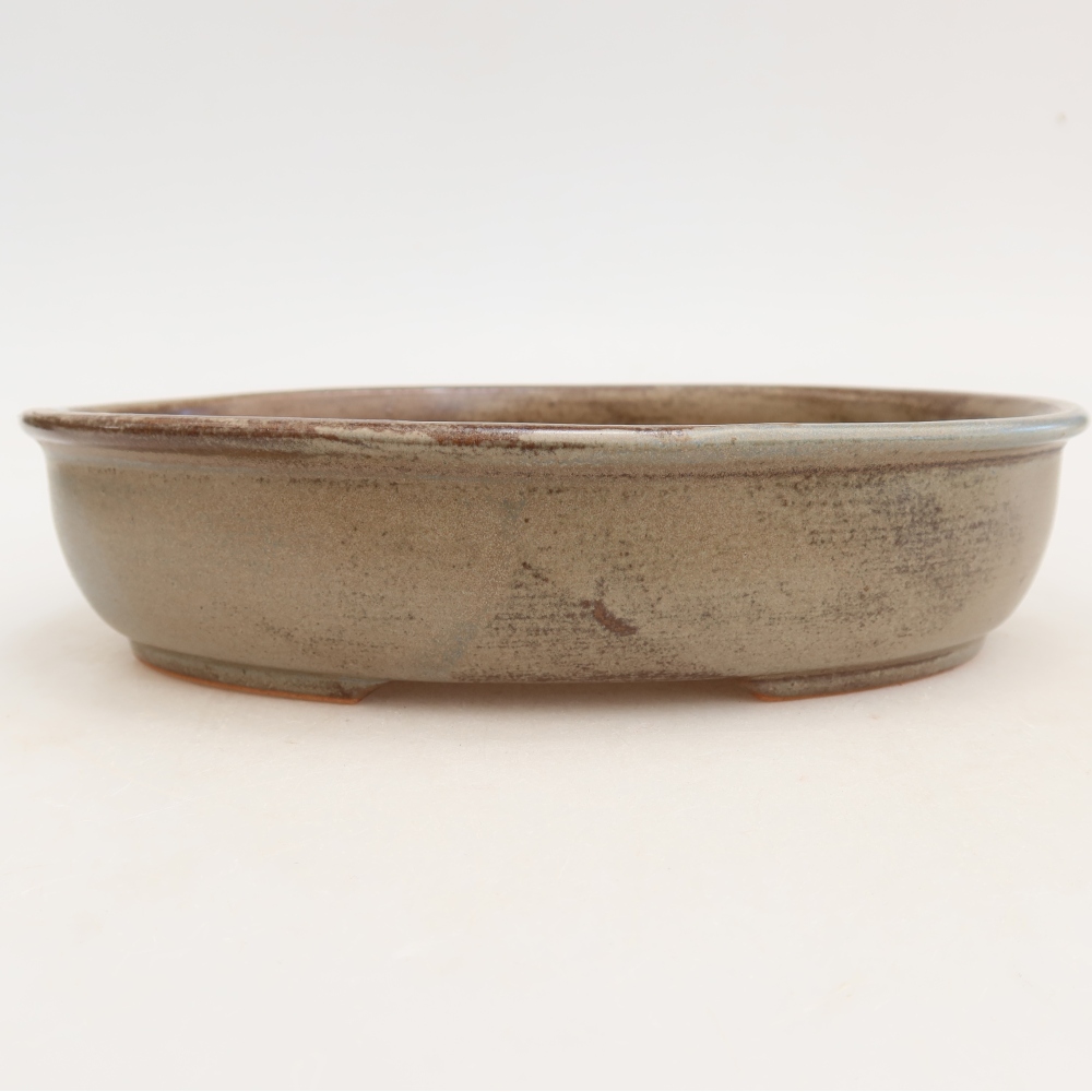 Ceramic bonsai pot, 22 x 17 x 5 cm, blue-brown