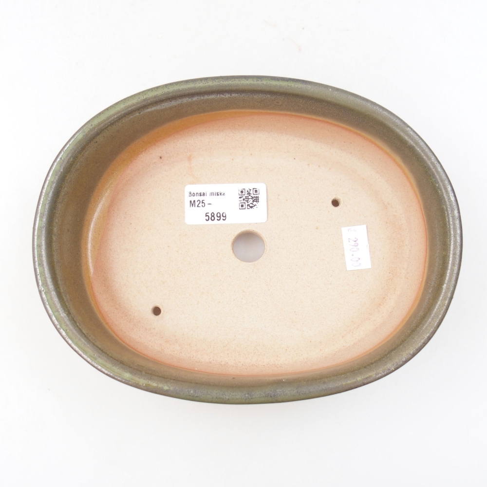 Ceramic bonsai bowl 19 x 14,5 x 4,5 cm, color green