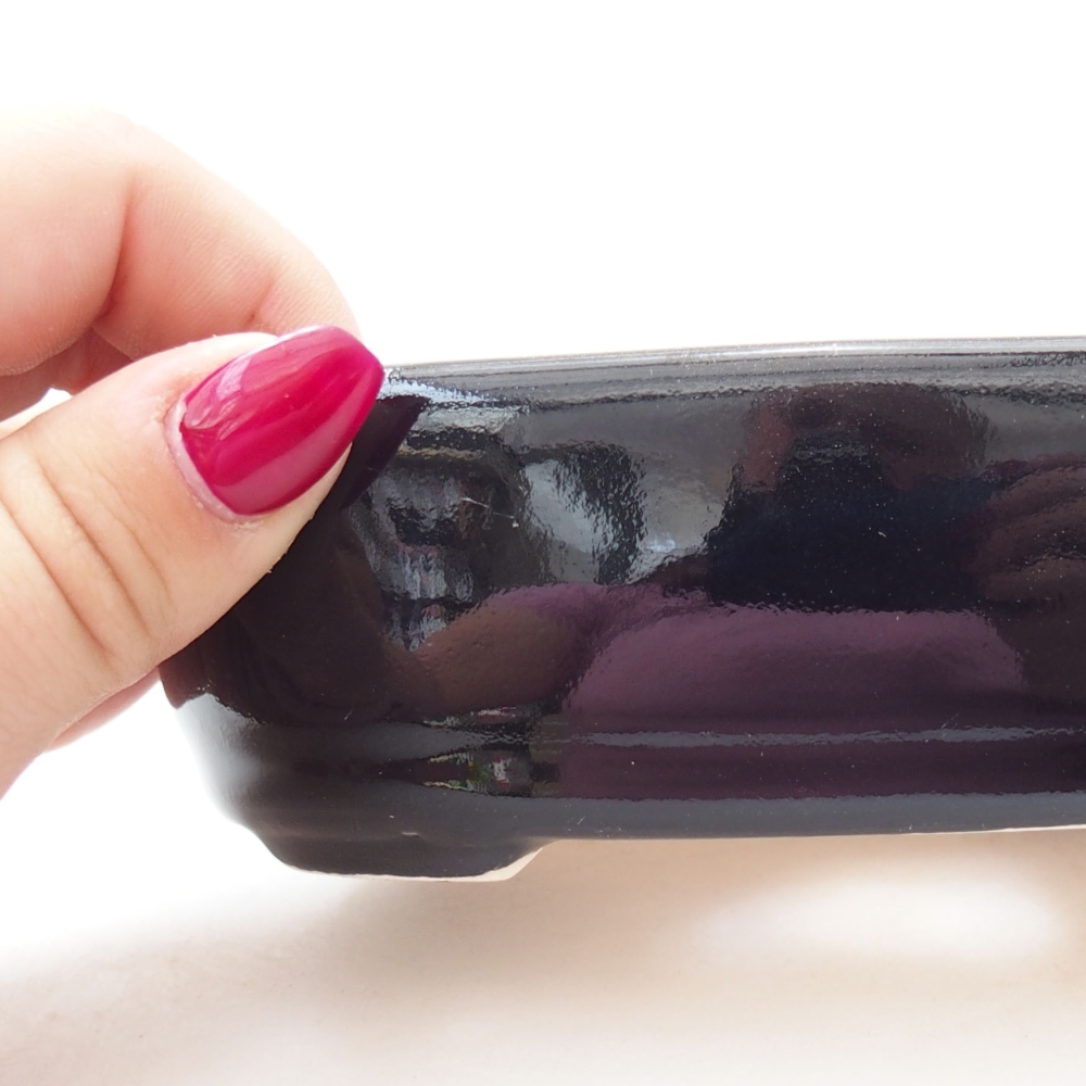 Ceramic bonsai bowl  13 x 9 x 4 cm, color black