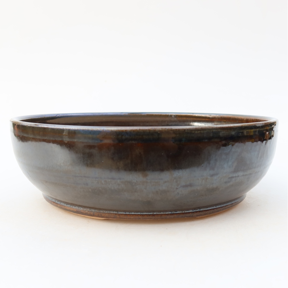 Ceramic bonsai bowl 20 x 20 x 6 cm, brown