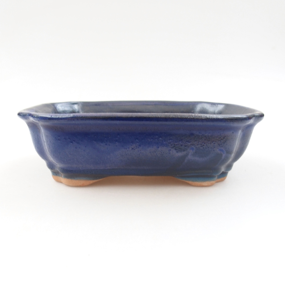 Ceramic bonsai bowl 16 x 12,5 x 4,5 cm, color blue