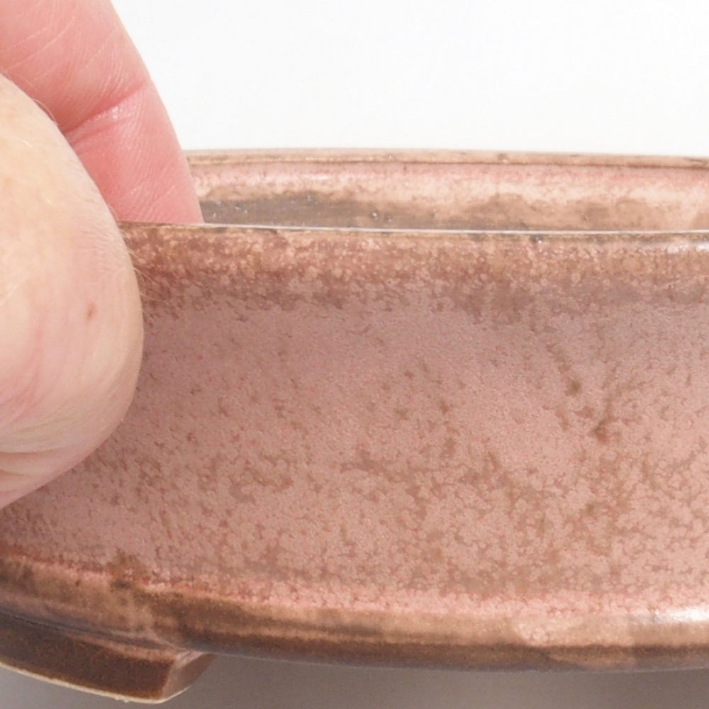 Ceramic bonsai bowl 17 x 15,5 x 4,5 cm, color pink