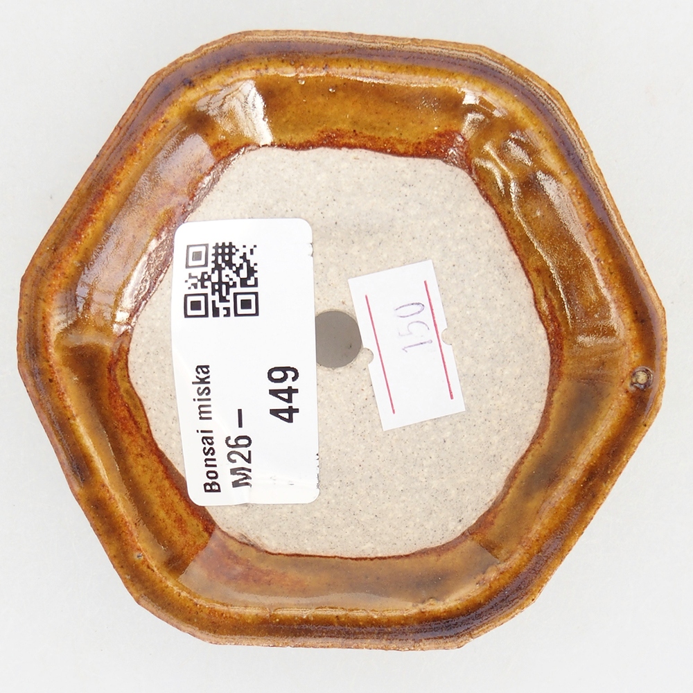 Ceramic bonsai bowl 8,5 x 8 x 2,5 cm, brown