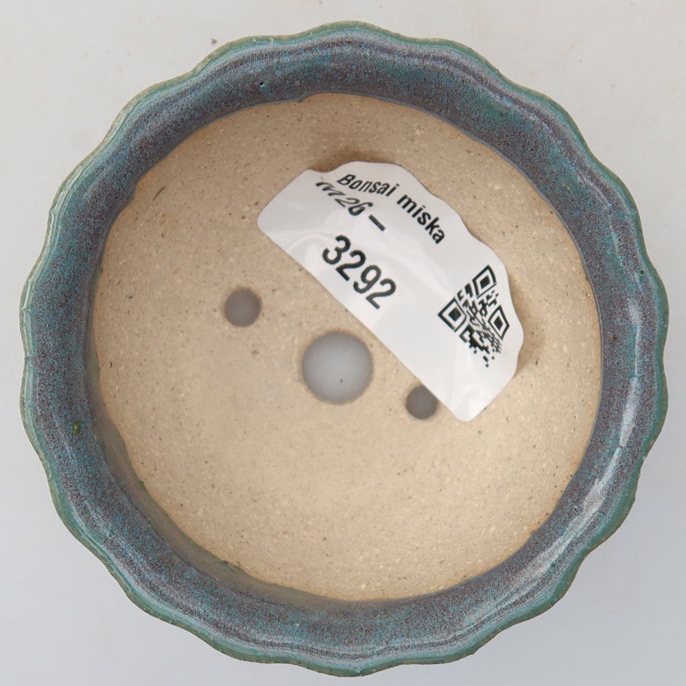 Ceramic bonsai pot, 7 x 7 x 3.5 cm, gray