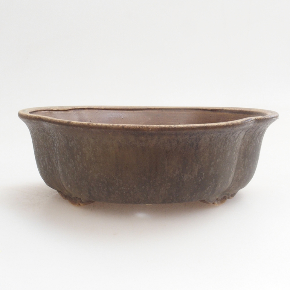Ceramic bonsai bowl 18 x 17 x 6 cm, color brown