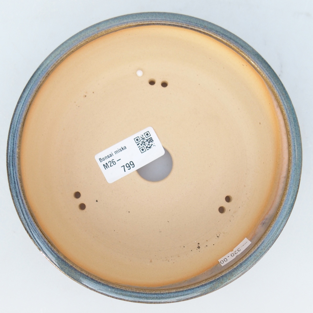 Ceramic bonsai bowl 15,5 x 15,5 x 5 cm, blue-grey